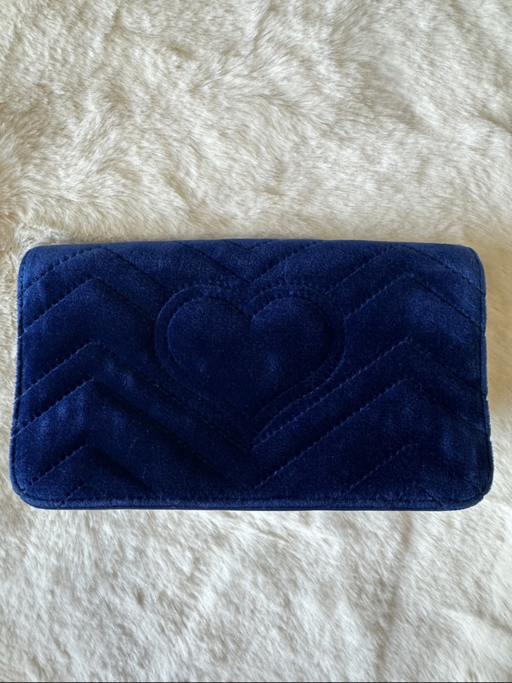Gucci Double G Marmont Mini Bag in Blue Suede - Picture 2 of 11